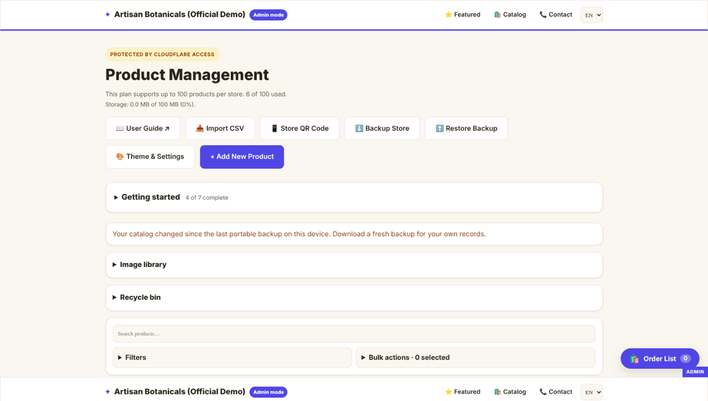 Desktop Seller Admin View