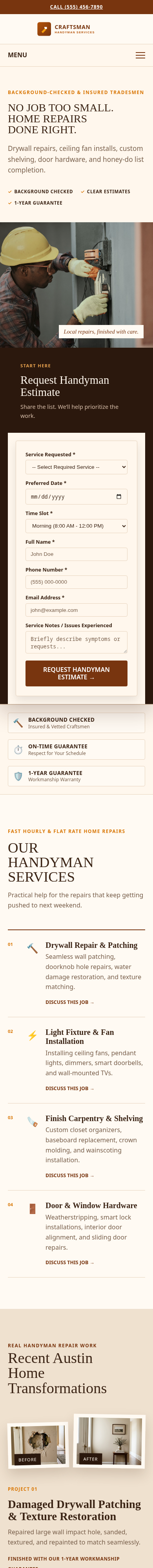 Craftsman Handyman Mobile Preview